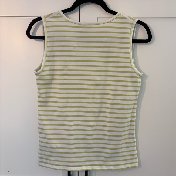 Chic Striped Tank Top - Olive and White - Picture 3 of 6
